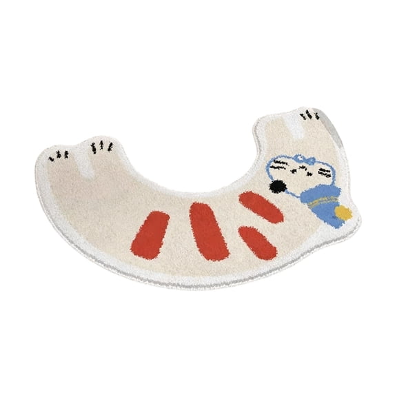 Wooowa U Shaped Diatom Mud Toilet Mat 26x15 Inch Non Slip Absorbent Quick Dry Rug for Bathroom Floor