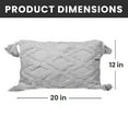 thumbnail image 5 of Sol Living Pillows Throw Pillows Couch Pillows Bedroom Throw Pillows Bed Macrame Decor Boho Pillows Lumbar Pillow Cushion Sofa Pillows Living Room, 20 x 12 inches, Grey with Tassels, 5 of 7