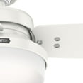 thumbnail image 2 of Hunter 52 inch Indoor Ceiling Fan with LED Light and Remote Control - Standard Mount White Ceiling Fan, 3 Blades, For Bedroom, Living Room, or Kitchen - Sentinel 59169, Fresh White, 2 of 15
