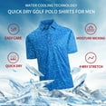 thumbnail image 3 of Damipow Mens Golf Shirt Short Sleeve Printed Performance Moisture Wicking Dry Fit Polo Shirts for Men, 3 of 5