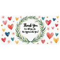 thumbnail image 2 of Watercolor Heart Thank You Banner Leaf Design Love Theme for Appreciation Events Office Decor Teacher Gifts, 2 of 8