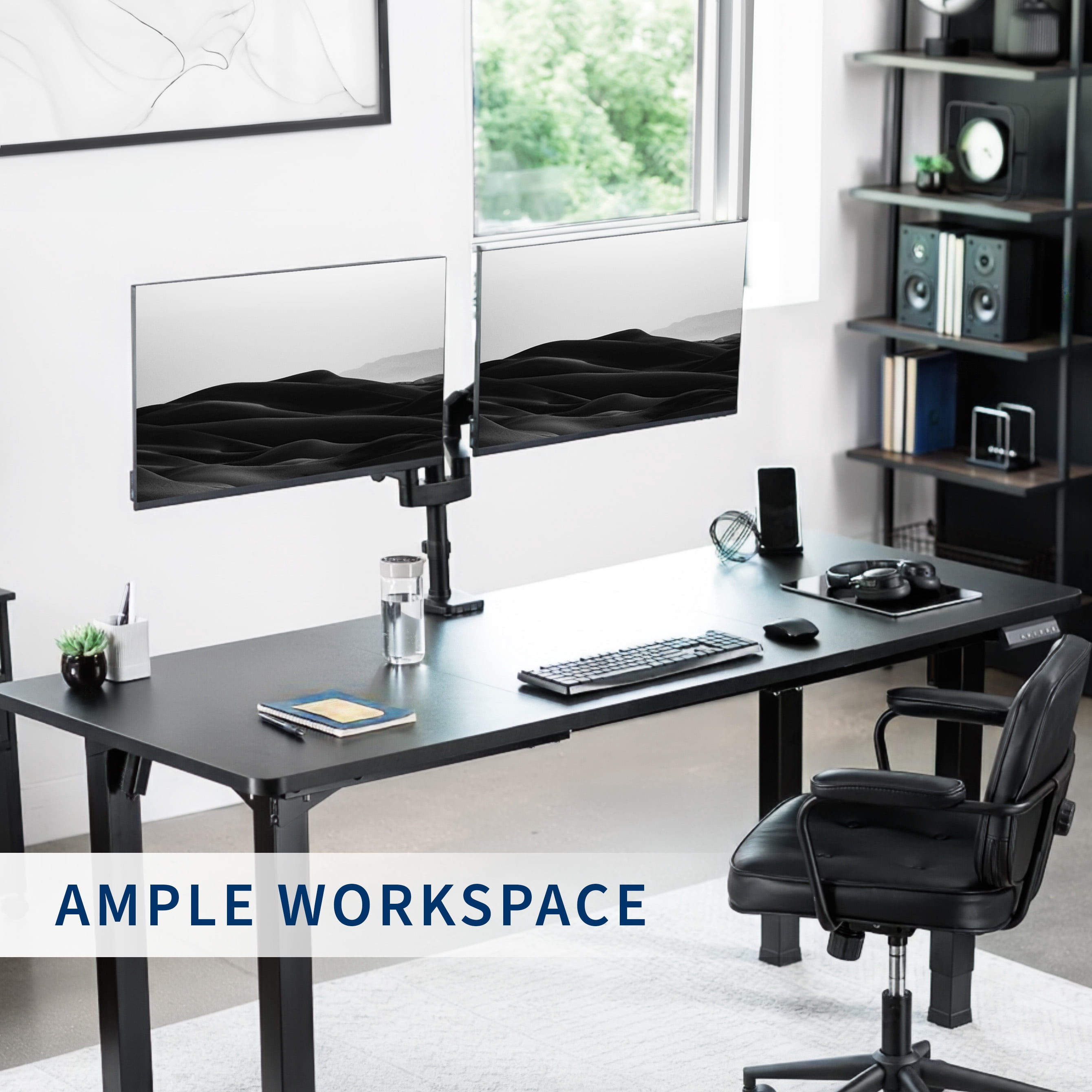VIVO Electric 71” x 30” Standing Desk, Black Table Top, Black Frame