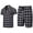 Black/White/Red, variant on Men's Pajamas Plaid Sets Sleepwear Pajama Collar Short Sleeve Shirts and Pants Mens Pjs Lounge Set With Pockets Black/White XL