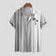 thumbnail image 5 of Mens Manga Corta Botón Abajo Camisas Botones Casuales Imprimir Blusa Turndown, 95% Poliéster 5% Camisa de Spandex para la Fiesta, Negocios Y Diario, 5 of 5