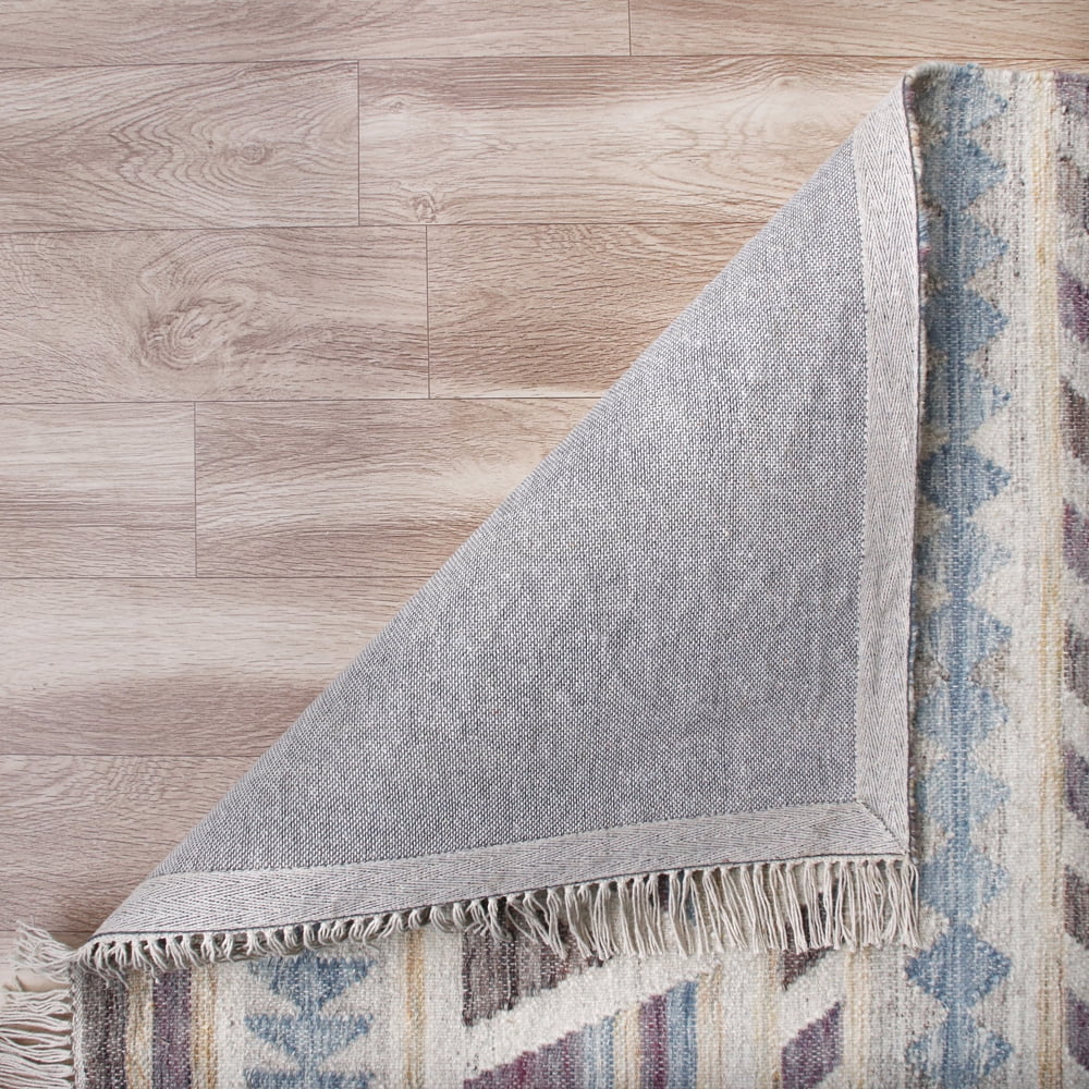 Laddha Home Designs 2' x 3' Handwoven Diamond Cotton Area Throw Rug - Gray and Tan