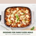 thumbnail image 3 of "12” X 15” Electric Skillet with Lid, 7QT Capacity for Family Meals, Healthy Ceramic Nonstick PFAS-Free Coating, Fry, Sauté, Steam, Simmer, Sear, Stir Fry, Dishwasher , Clay ", 3 of 6