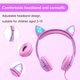 thumbnail image 4 of Auriculares Olyre para niños, control de volumen seguro de 85 dB, orejas de gato luminosas, 4 of 7