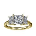 thumbnail image 1 of 1.20 T.C.W Princess Shape Natural Diamond Latest Design Three Stone Wedding Ring for Ladies Solid 14K Yellow Gold Size 8, 1 of 8