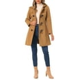 thumbnail image 2 of INSPIRE CHIC Hooded Toggle Button Up Duffle Coat for Women's Winter Outwear S Camel, 2 of 6