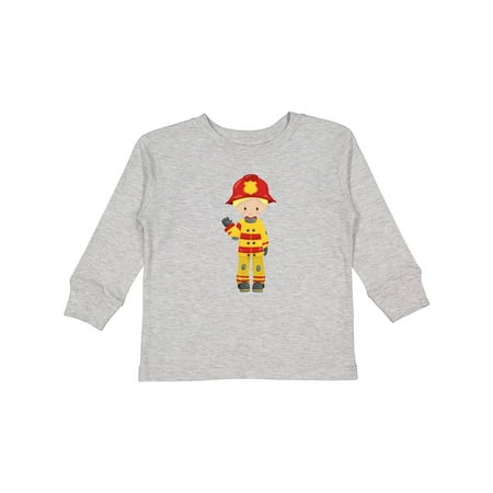 

Inktastic Fireman Firefighter Firefighting Blond Hair Gift Toddler Boy Girl Long Sleeve T-Shirt