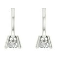 thumbnail image 4 of 0.2 ct Lever-Back Drop Dangle Earrings for Women | 3.0mm Round Cut White Sapphire | 18K White Gold, 4 of 5