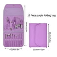 thumbnail image 3 of Dengmore 16pcs/set Nail Cutter Set Stainless Steel Nail Clipper Nail Scissors Cutter Tweezers Trimmer Ear Pick Grooming Kit Folding Bag Manicure Set Nail Care, Women, 3 of 4