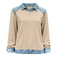 thumbnail image 6 of Aoiroe Fall Fashion Must Haves,Crewneck Sweatshirts Women,Sweatshirt For Women,Oversized Sweaters For Women,Crew Neck Sweatshirts Women,Oversized Sweater,Collared Sweatshirts For Women,Beige,L, 6 of 7