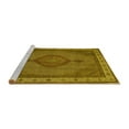 thumbnail image 2 of Ahgly Company Machine Washable Indoor Round Medallion Yellow Traditional Area Rugs, 3' Round, 2 of 4