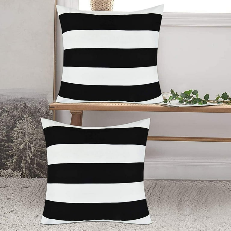 Bleum Cade Pack Outdoor Black and White Striped Pillow Covers 20