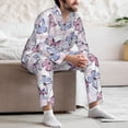 thumbnail image 7 of Sikiie Butterflies in Pastel Mens Pajama Set, Soft Warm Long Sleeve Sleepwear, Cozy Button-Down Pjs for Men-Large, 7 of 7