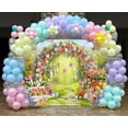 thumbnail image 4 of Spring Easter Backdrop Enchanted Garden Colorful Eggs Bunny Photography Background Floral Arch Rabbit Baby Shower Birthday Party Decorations Banner Photo Props, 4 of 7