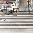 thumbnail image 4 of nuLOOM Robin Multi Stripe Indoor/Outdoor Grey 8' Coastal Square Rug, 4 of 4
