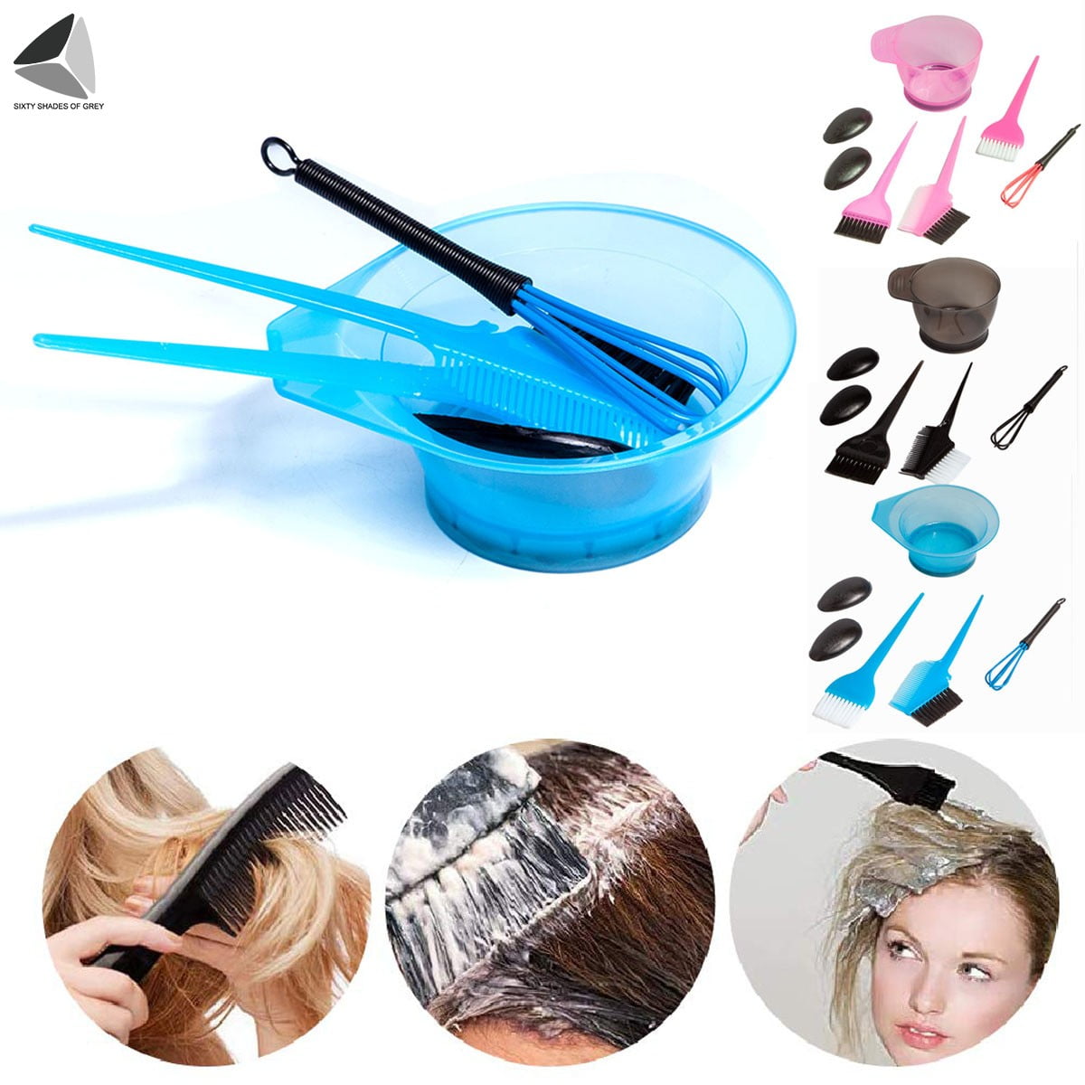 Sixtyshades 4 Pcs Professional Salon Hair Coloring Kit Hair Dye Color
