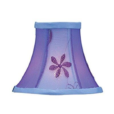 Livex Lighting Violet Embroidered Floral Silk Bell Clip Shade