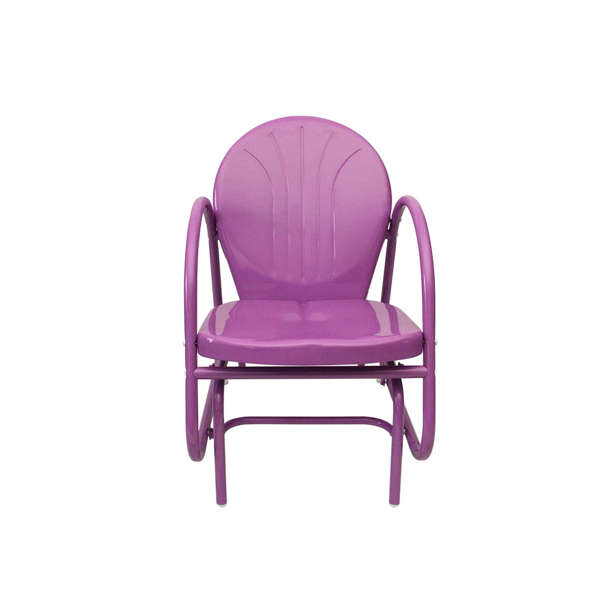 34" Purple Outdoor Retro Metal Tulip Single Glider Patio Chair