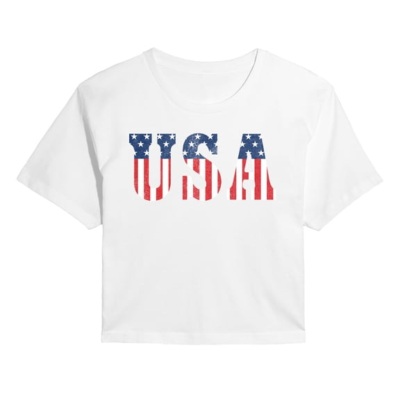 Instant Message - USA Classic Cropped Graphic T-Shirt