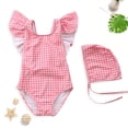 thumbnail image 2 of Yammkia Girl One Piece Swimsuit Girls Swimsuits Ruffle One Piece Bathing Suits Swimwear Quick Dry (Red,9-10 Years), 2 of 7