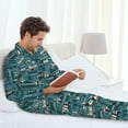thumbnail image 5 of KLL Modern Excavator Sleepwear Mens Flannel Pajamas,Long Cotton Pj Set, 5 of 7
