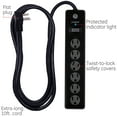 GE 6Outlet Surge Protector Extension Cord, 600J, Black, 10ft. 37442