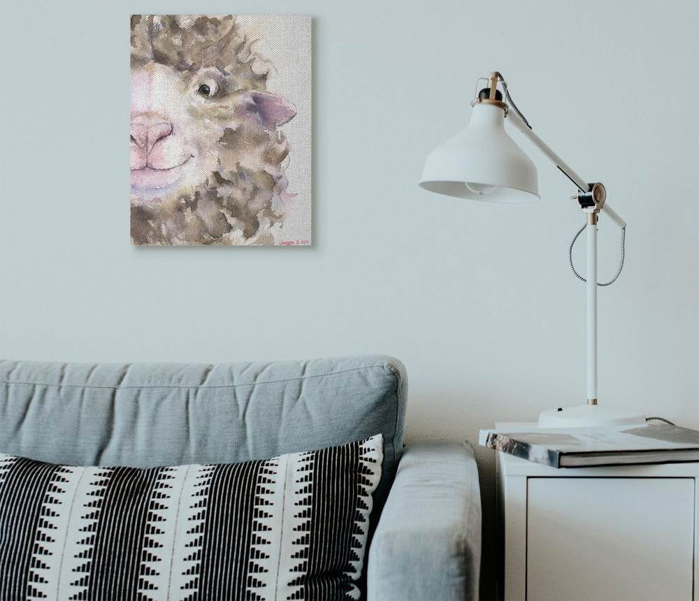 Stupell Industries Sheep Head Animal Watercolor Painting Wall Plaque Art by George Dyachenko
