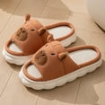 thumbnail image 2 of Slippers for Women Men Casual Slip-on Flats Home Indoor Outdoor Close Toe Unisex Couples House Slippers Brown 9, 2 of 7