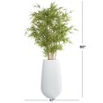 thumbnail image 4 of DecMode 80" Artificial Bamboo Tree in Realistic Leaves and White Fiberglass Pot, 4 of 13
