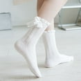 thumbnail image 3 of HNMKIU Women's Bow Crew Socks Soft Breathable Casual Dress Socks for Girls and Ladies WH1,One Size, 3 of 3