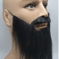 thumbnail image 4 of Fiesta de disfraces divertidos Hombre Hombre Barba de Halloween Fiesta de Pascua Cosplay Suministros faciales Juego de disfraces Bigote negro, 4 of 5