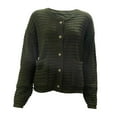 thumbnail image 3 of Lovskoo Cardigan Sweaters for Women Open Front Trendy Spring Solid Color Button Long Sleeve Long Coat Knit Tops Green, 3 of 4