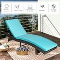 thumbnail image 6 of Gymax Set of 2 Foldable Patio Rattan Chaise Lounge Chair w/5 Back Positions Turquoise Cushion, 6 of 10