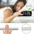 thumbnail image 6 of Digital Clock Large Display, LED Electric Alarm Clocks Mirror Surface for Makeup with Diming Mode, 3 Levels Brightness, Dual USB Ports Modern Decoration for Home Bedroom Decor-White (001), 6 of 17