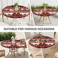 thumbnail image 7 of Floral Boho Style Round Tablecloth with Elastic Band, 44 Inch Fits 38-42 Inch Tables Stain Resistant, 7 of 7