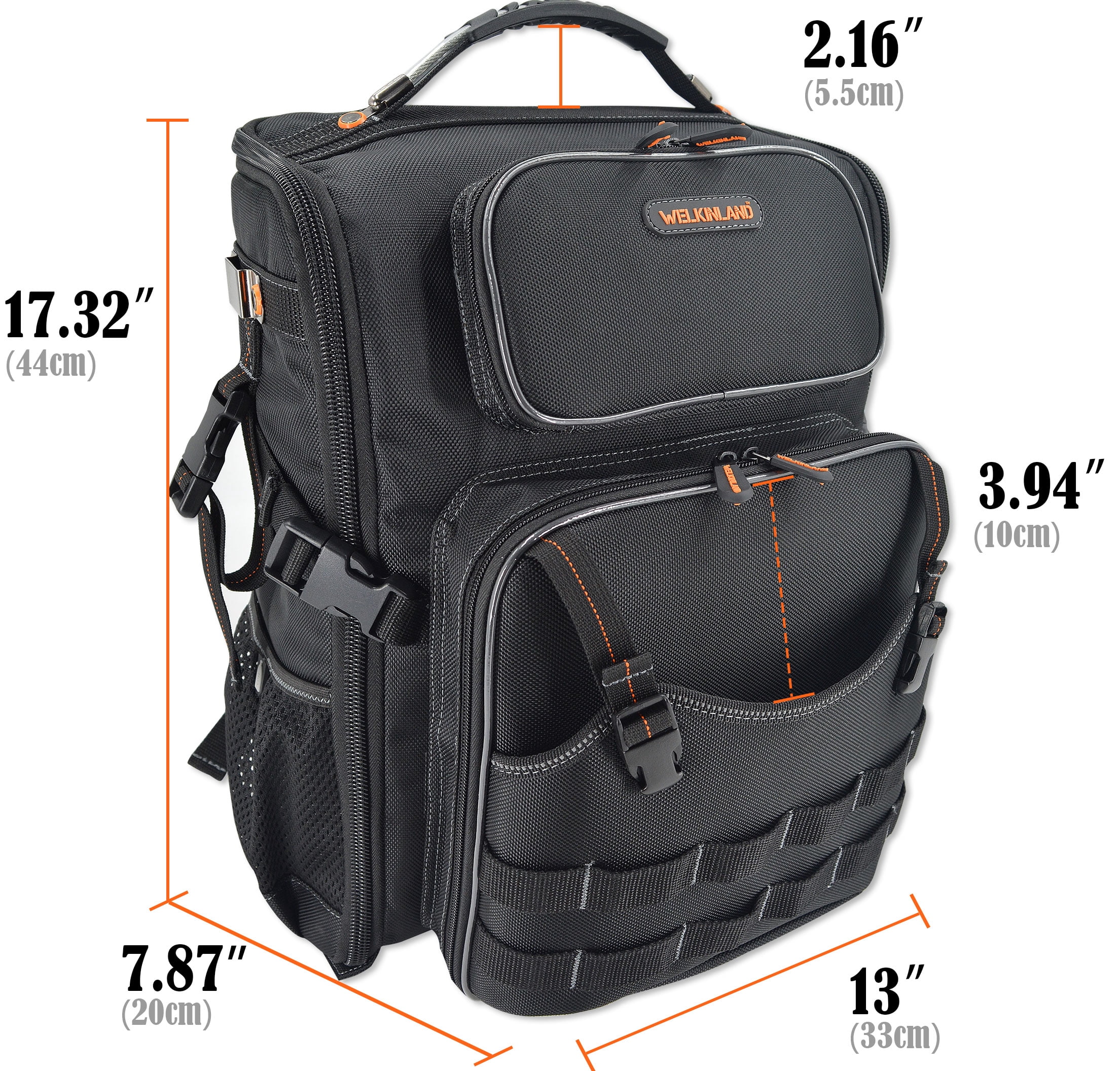 WELKINLAND Full-Open Tool backpack, Tool bag backpack, Tool backpack bag, Tool back pack, Tool bookbag, Backpack tool bag, Tool backpack for men, Tool backpack for electricians, Tool backpack