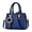 Sapphire Blue, variant on Geometric Embossed Ladies Top Handle Handbag, Convertible Crossbody Shoulder Purse with Decorative Pom Pom Charm, Casual Fashion Satchel Bag