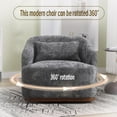 thumbnail image 6 of BISHE Swivel Accent Chair, Comfy Boucle Barrel Chair, 360 Degree Swivel Club Chair, Leisure Reading Arm Chair for Living Room, Nursery Bedroom (Gray), 6 of 8