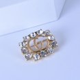thumbnail image 3 of Broche de cristal con letras, broche inicial con diamantes de imitación para mujer, elegante fiesta de boda ER, 3 of 5