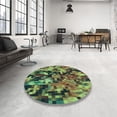 thumbnail image 3 of Ahgly Company Indoor Round Patterned Green Snake Green Area Rugs, 7' Round, 3 of 6