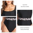 thumbnail image 4 of Traje De Baño De Dama, Traje De Baño De Una Pieza, Lavable A Máquina, Cuello Cuadrado De Color Puro, Elástico Con Cintura Para Piscina Para Baño De Spa ANGGREK Otros, 4 of 6