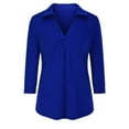 thumbnail image 5 of 2026 ! JINMGG 2026 Summer Womens Tops Womens Plus Size $5 Fashion Woman V Neck Three Quarter 3/4Sleeve T Shirt Autumn Solid Blouse Tops Sweatshirt, 5 of 7