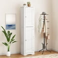 thumbnail image 6 of Function Home Tall Bathroom Storage Cabinet, 64" Slim Kitchen Pantry with Door Storage, Narrow Wood Freestanding Cabinets with Adjustable Shelves for Kitchen Living Room Dining Room, White, 6 of 18