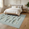 thumbnail image 3 of ODIKA 6'x9' Ultra-Soft Area Rug, Fishing Bass Repeating Lure Net Border Tackle Motif Angler Fish Flowing Dynamic None Washable, Bare feet friendly, Silk-Touch for Guest Room, Bedroom, 3 of 7