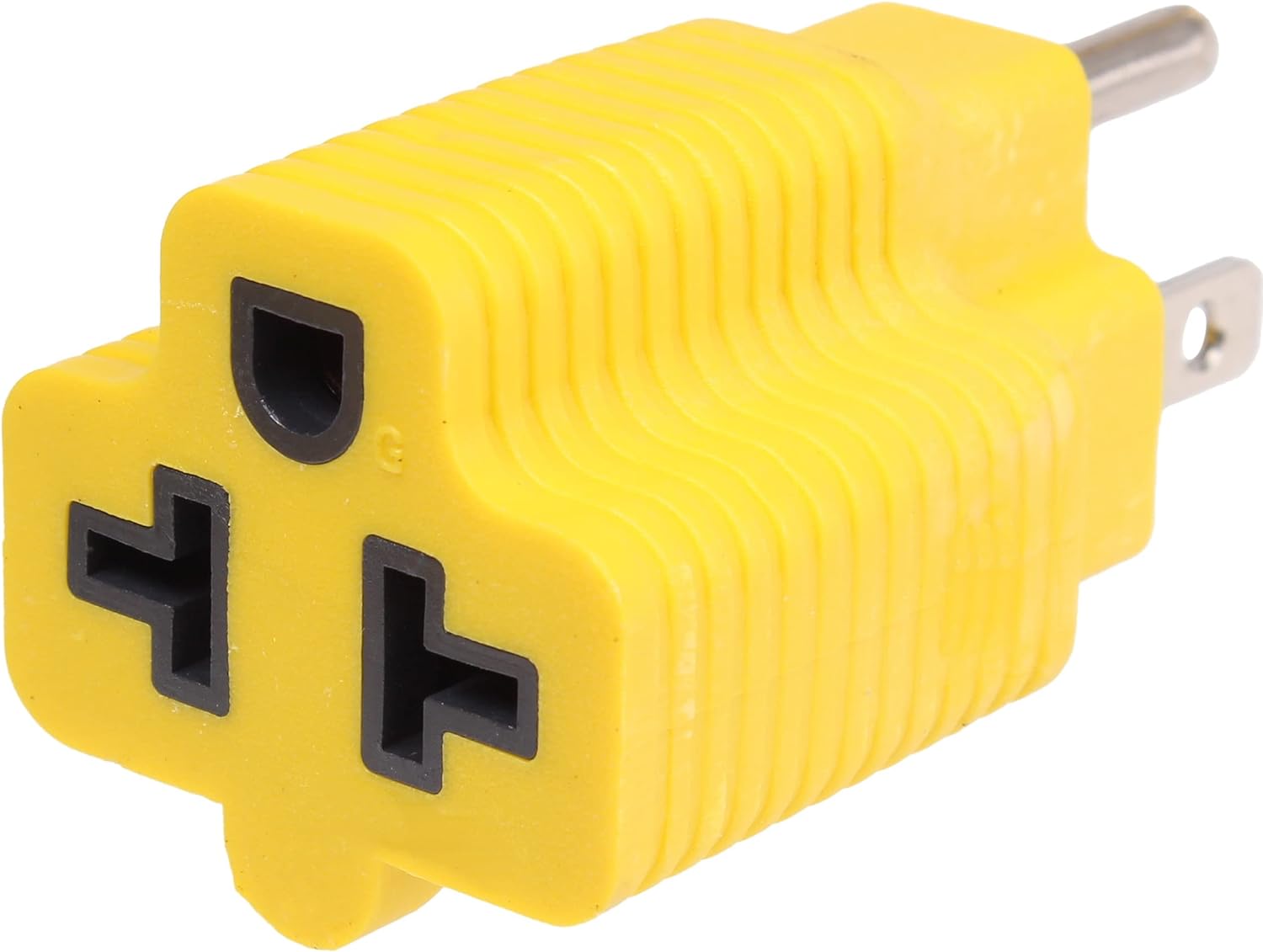 4 In 1 Female T-Blade Adapter 15 Amp Household Plug To 20 Amp, 5-15P To 5-20R,6-15R,6-20R - 15A To 20A 125V, Window Wall Outlet Adaptor. Easy To See Yellow. (3-PK, Yellow) - image 5 of 6