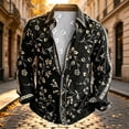 thumbnail image 5 of Men's Long Sleeve Button Down Shirt Casual Floral Pattern Vintage Shirt Bohemian Holiday Vacation Top Shirt, 5 of 5