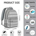 thumbnail image 6 of Boho Fashion Backpack - Large Tribal Print Daypack, Heavy Duty Oxford, 17 Inch Laptop Compartment, College Essentials Bag for Women & Men, 6 of 6